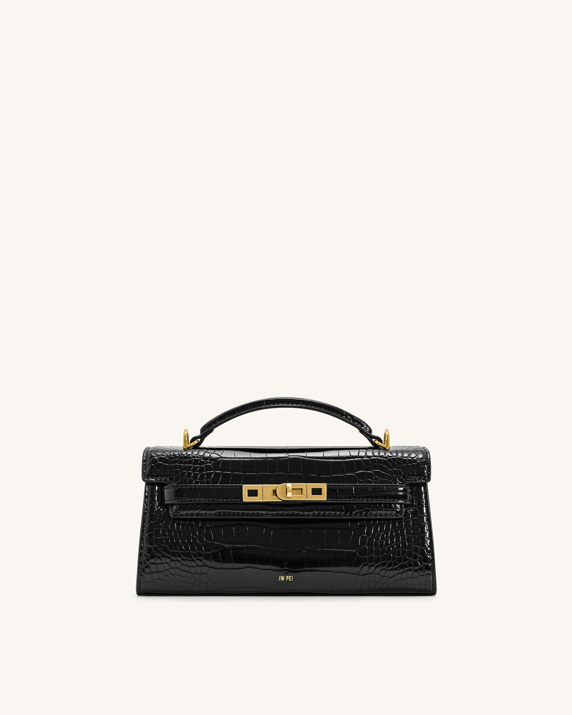 JW PEI Noor Top Handle Bag — Чёрный крокодил